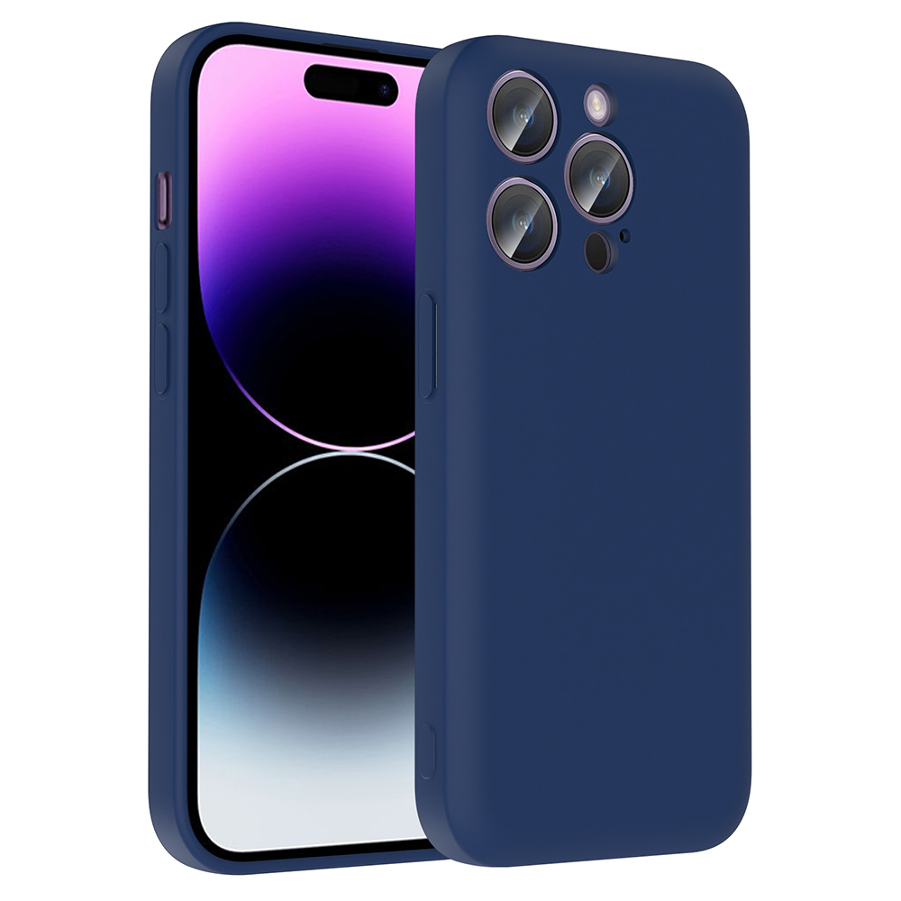 iPhone 14 Pro Kılıf Kamera Korumalı Kartlık Hazneli NXXA Vitra Kapak - Lacivert