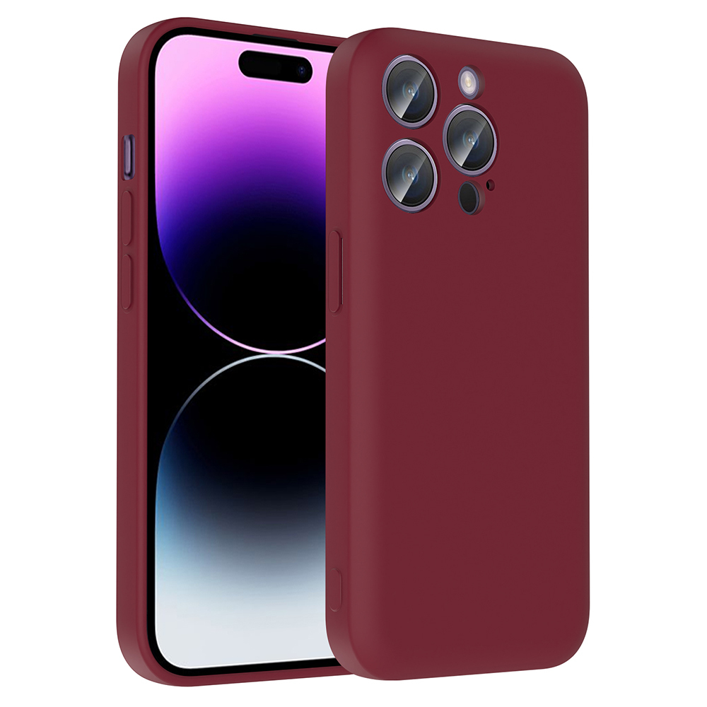 iPhone 14 Pro Kılıf Kamera Korumalı Kartlık Hazneli NXXA Vitra Kapak - Mürdüm