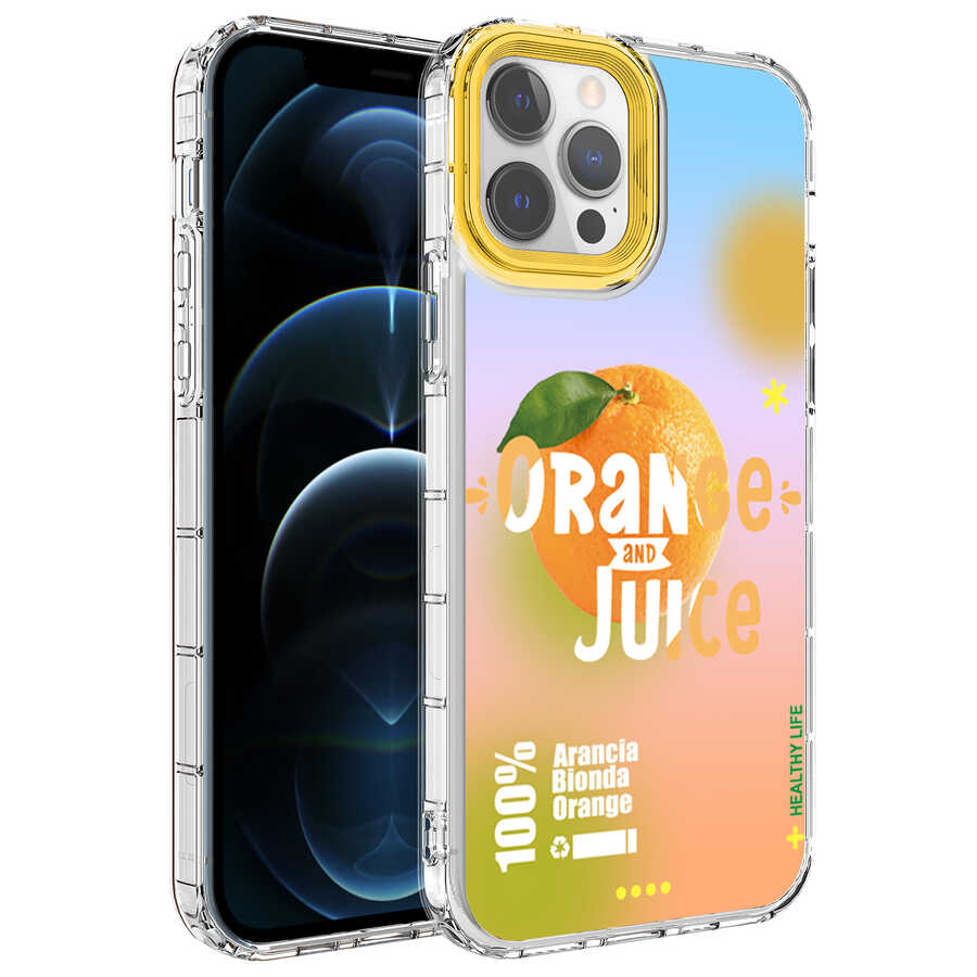Apple iPhone 14 Pro Kılıf Kamera Korumalı Renkli Desenli Sert Silikon Zore Korn Kapak - NO3
