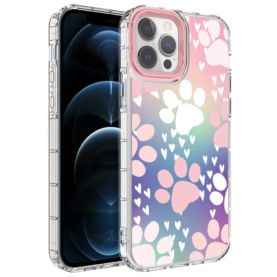 Apple iPhone 14 Pro Kılıf Kamera Korumalı Renkli Desenli Sert Silikon Zore Korn Kapak - NO7