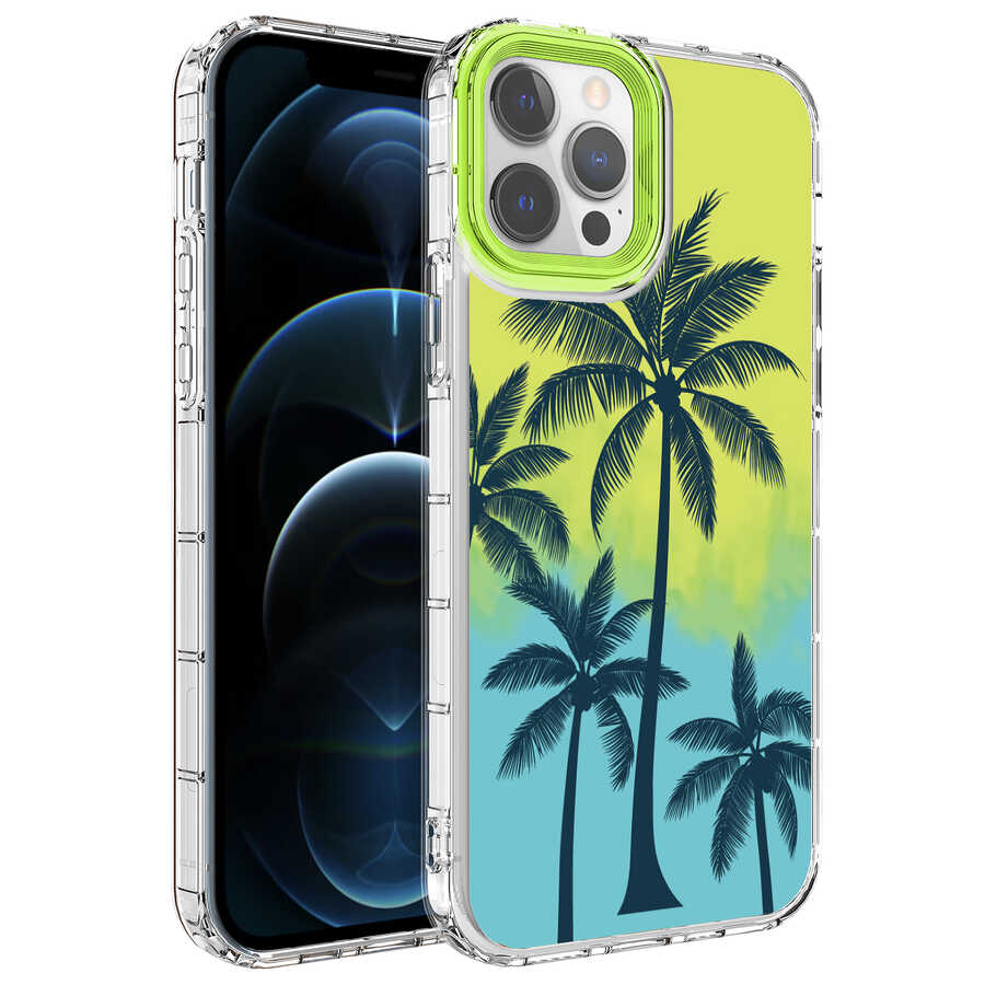 Apple iPhone 14 Pro Kılıf Kamera Korumalı Renkli Desenli Sert Silikon Zore Korn Kapak - NO8