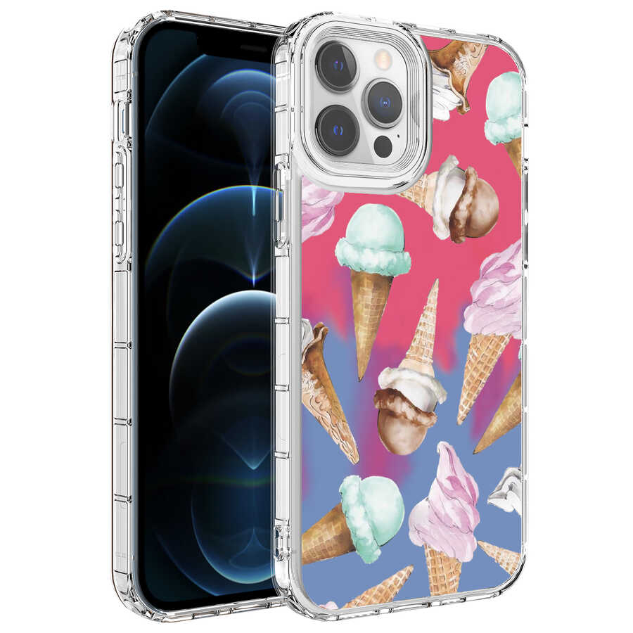 Apple iPhone 14 Pro Kılıf Kamera Korumalı Renkli Desenli Sert Silikon Zore Korn Kapak - NO9