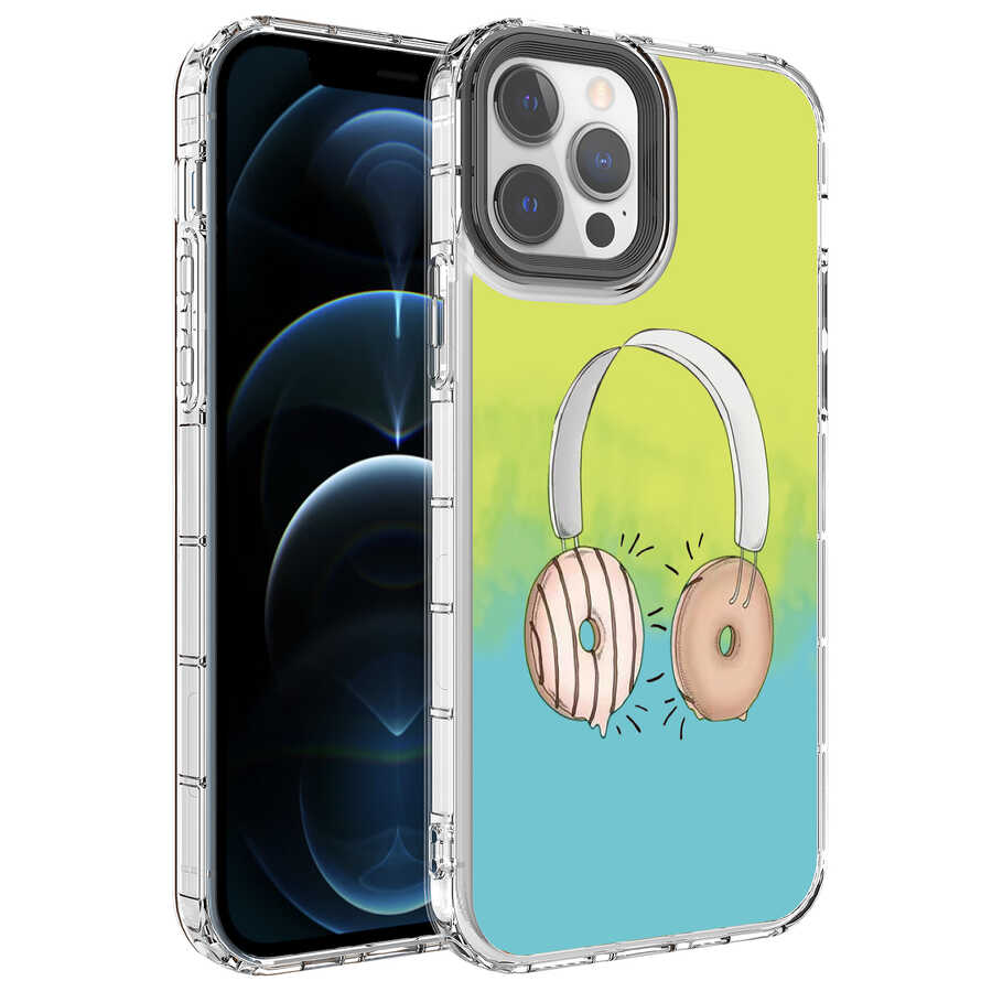 Apple iPhone 14 Pro Kılıf Kamera Korumalı Renkli Desenli Sert Silikon Zore Korn Kapak - NO14