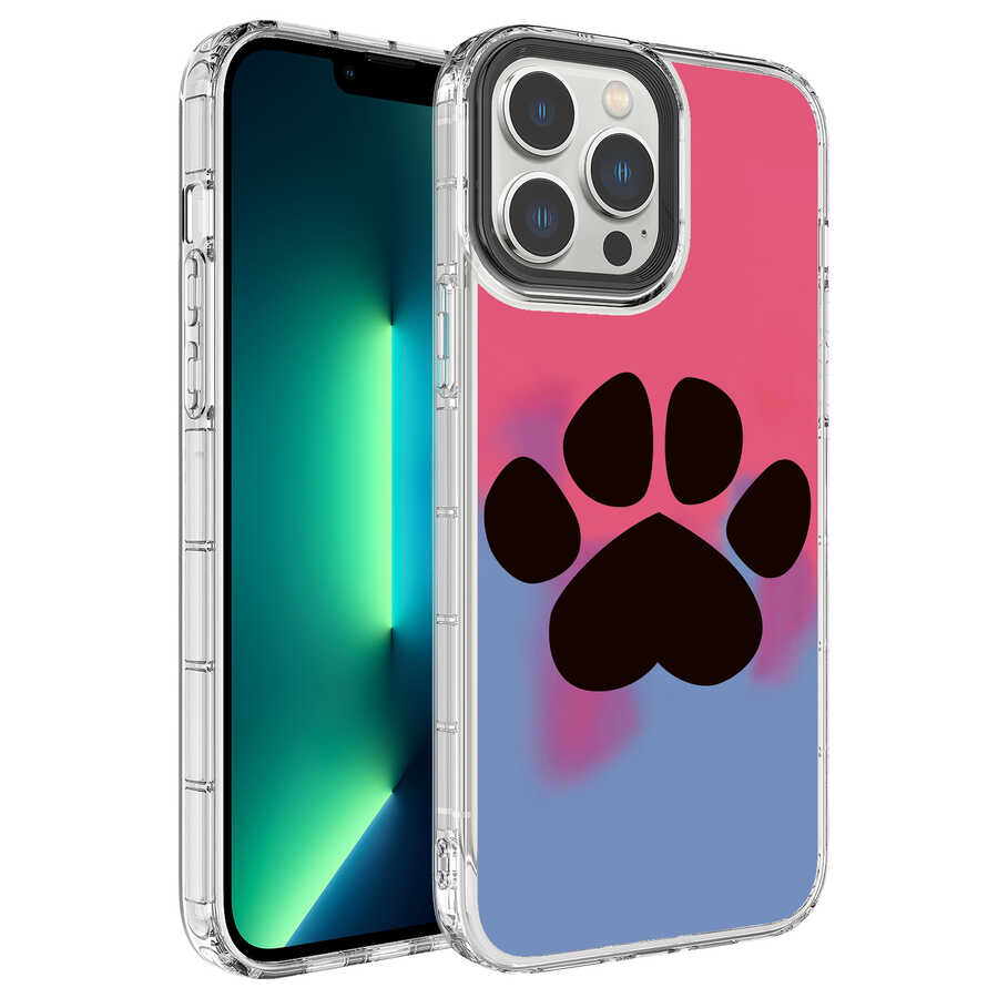 Apple iPhone 14 Pro Kılıf Kamera Korumalı Renkli Desenli Sert Silikon Zore Korn Kapak - NO16