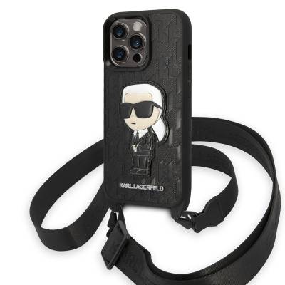 Apple iPhone 14 Pro Kılıf Karl Lagerfeld Boyun Askılı Karl Dizayn Kapak - Karl Lagerfeld