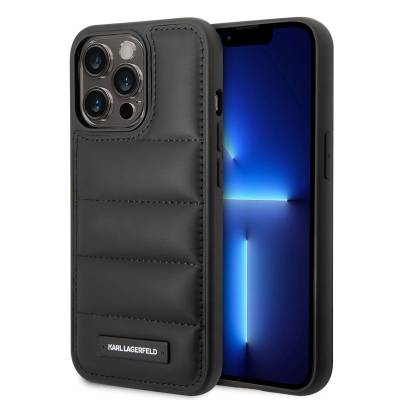 Apple iPhone 14 Pro Kılıf Karl Lagerfeld Nylon Puffy Airbag Dizayn Kapak - Karl Lagerfeld