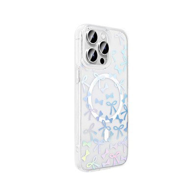 Apple iPhone 14 Pro Kılıf M-Safe Şarj Özellikli Şeffaf Zore Folk Sert Kapak - 11
