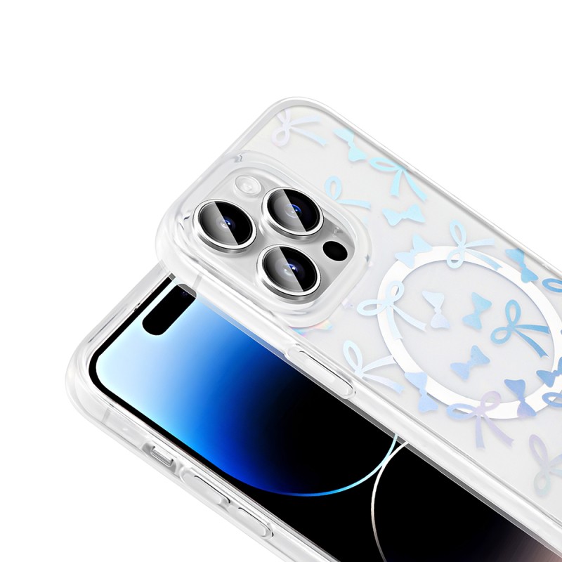 Apple iPhone 14 Pro Kılıf M-Safe Şarj Özellikli Şeffaf Zore Folk Sert Kapak - 16