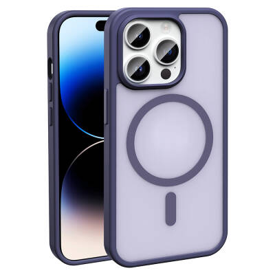 Apple iPhone 14 Pro Kılıf M-safe Şarj Özellikli Mat Arka Yüzey Zore Sio Kapak - Zore