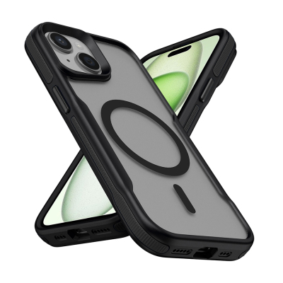 Apple iPhone 14 Pro Kılıf M-safe Şarj Özellikli Renkli Kenar Airbag Şeritli Zore Lamer Kapak - Zore