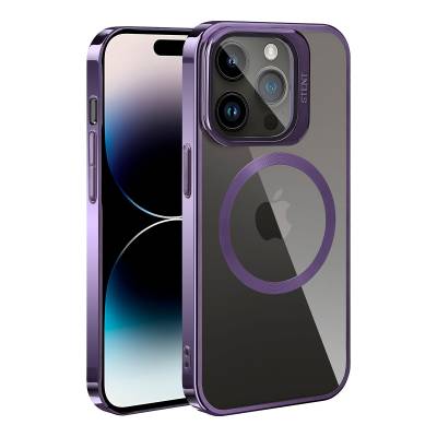 Apple iPhone 14 Pro Kılıf M-safe Şarj Özellikli Standlı Zore Klon Kapak - Zore