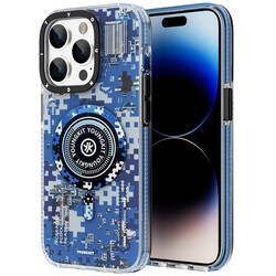 Apple iPhone 14 Pro Kılıf M-safe Şarj Özellikli YoungKit Kamuflaj Serisi Kapak - 9