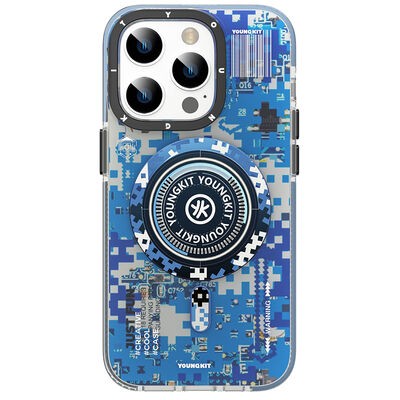 Apple iPhone 14 Pro Kılıf M-safe Şarj Özellikli YoungKit Kamuflaj Serisi Kapak - 3