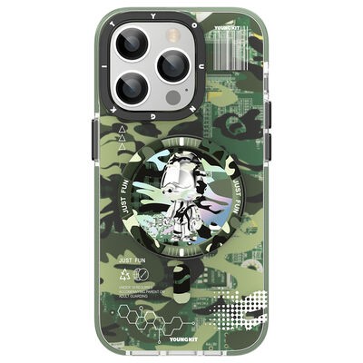 Apple iPhone 14 Pro Kılıf M-safe Şarj Özellikli YoungKit Kamuflaj Serisi Kapak - 4
