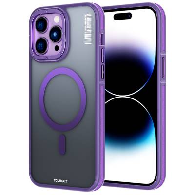 Apple iPhone 14 Pro Kılıf M-safe Şarj Özellikli Youngkit Rock Sand Serisi Kapak - Youngkit