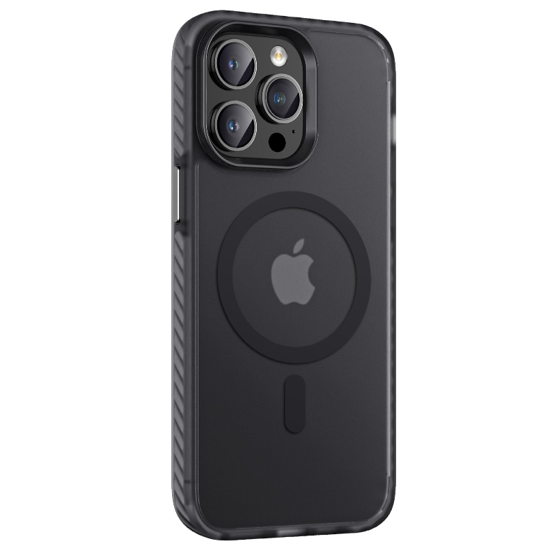 Apple iPhone 14 Pro Kılıf Mat Arka Yüzey Wireless Şarj Özellikli Zore Locik Kapak - Siyah