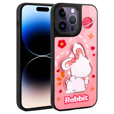 Apple iPhone 14 Pro Kılıf Parlayan Kabartmalı İkonik Figürlü Zore Amas Silikon Kapak - Zore