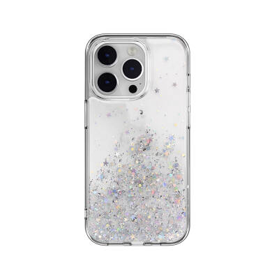 Apple iPhone 14 Pro Kılıf Parlayan Simli Şeffaf Lisanslı Switcheasy Starfield Kapak - Switcheasy