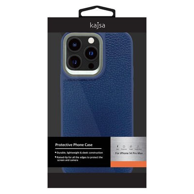 Apple iPhone 14 Pro Kılıf Soft Deri Metal Kamera Çerçeveli ​Kajsa Litchi Kapak - 10