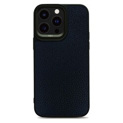 Apple iPhone 14 Pro Kılıf Soft Deri Metal Kamera Çerçeveli ​Kajsa Litchi Kapak - 3