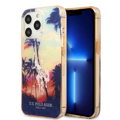 Apple iPhone 14 Pro Kılıf U.S. POLO ASSN. Renkli Ağaç Baskılı Dizayn Kapak - U.S. Polo Assn.