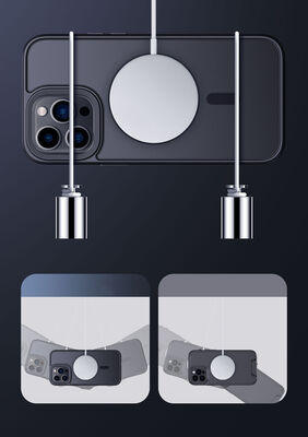 Apple iPhone 14 Pro Kılıf Wireless Şarj Özellikli Zore Hibrit Magsafe Kapak
