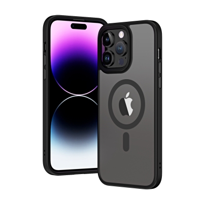 Apple iPhone 14 Pro Kılıf Wireless Şarj Özellikli Zore Hibrit M-safe Kapak - Zore