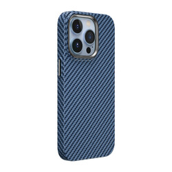 Apple iPhone 14 Pro Kılıf ​​​​​Wiwu Karbon Fiber Görünümlü Magsafe Wireless Şarj Özellikli Kabon Kapak - Thumbnail