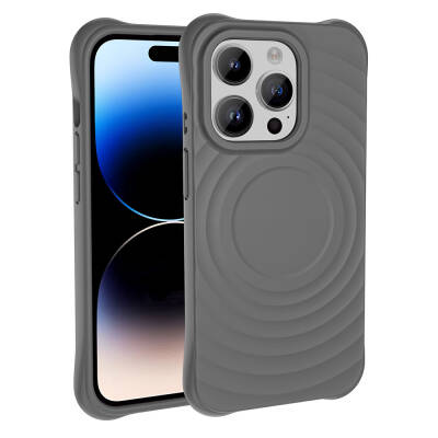 Apple iPhone 14 Pro M-safe Şarj Özellikli Airbagli Mat Görünümlü Zore Hepi Kapak - Zore