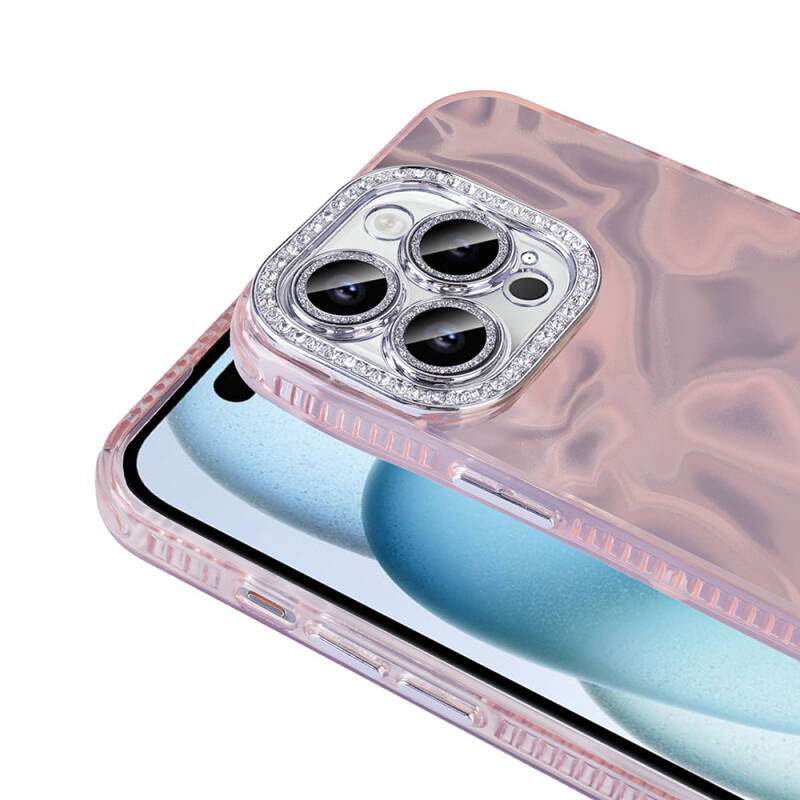 Apple iPhone 14 Pro Max Case Airbag Shiny Stone Detail Design Zore Esila Cover - 7