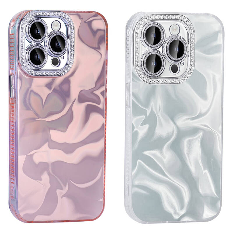 Apple iPhone 14 Pro Max Case Airbag Shiny Stone Detail Design Zore Esila Cover - 8