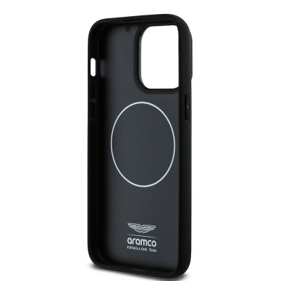 Apple iPhone 14 Pro Max Case Aston Martin Original Licensed Magsafe Charging Feature Colorful Ring and Carbon Fiber Design Cover - 7