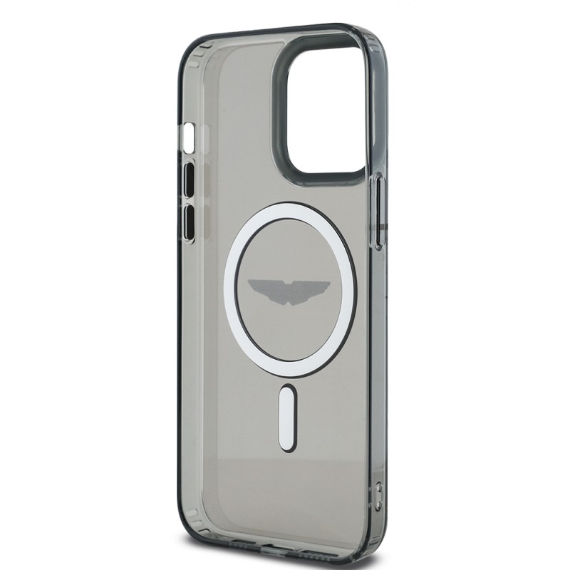 Apple iPhone 14 Pro Max Case Aston Martin Original Licensed Magsafe Charging Feature IML Printing Logo Metal Button Cover  - 6