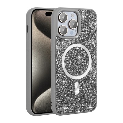 Apple iPhone 14 Pro Max Case Diamond Design Magsafe charging Zore Mosaic Silicone Cover - 7