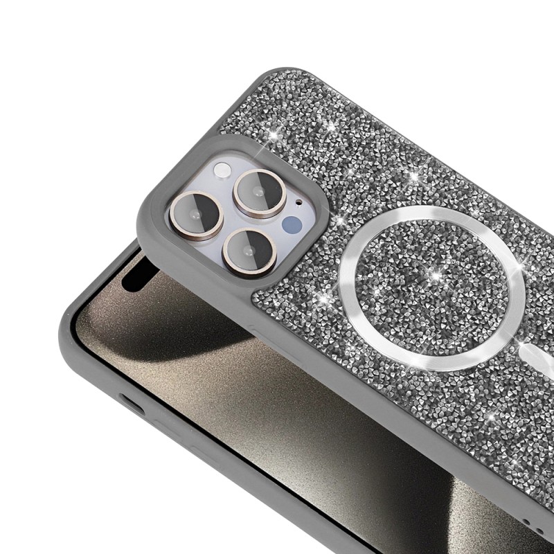Apple iPhone 14 Pro Max Case Diamond Design Magsafe charging Zore Mosaic Silicone Cover - 8
