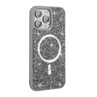 Apple iPhone 14 Pro Max Case Diamond Design Magsafe charging Zore Mosaic Silicone Cover - 3
