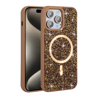 Apple iPhone 14 Pro Max Case Diamond Design Magsafe charging Zore Mosaic Silicone Cover - 5