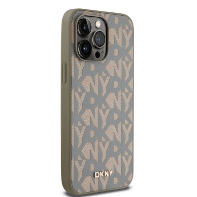Apple iPhone 14 Pro Max Case DKNY Original Licensed Magsafe Charging Feature 3D Written Grid Pattern Cover - 5