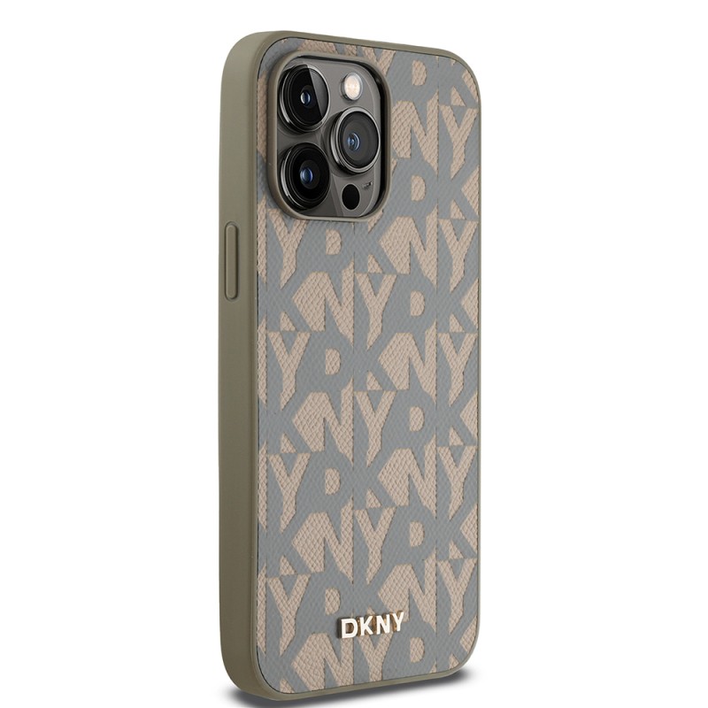 Apple iPhone 14 Pro Max Case DKNY Original Licensed Magsafe Charging Feature 3D Written Grid Pattern Cover - 5