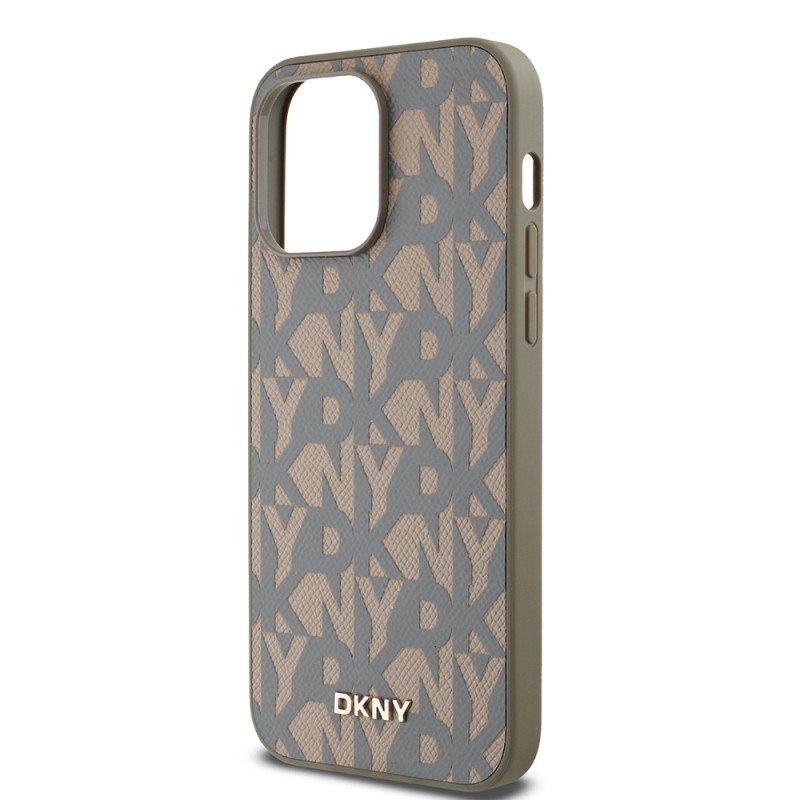 Apple iPhone 14 Pro Max Case DKNY Original Licensed Magsafe Charging Feature 3D Written Grid Pattern Cover - 7