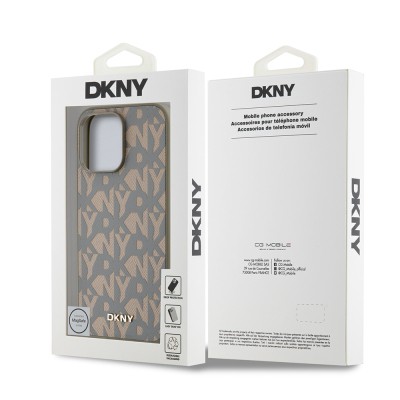 Apple iPhone 14 Pro Max Case DKNY Original Licensed Magsafe Charging Feature 3D Written Grid Pattern Cover - 9