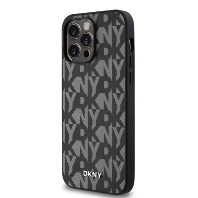 Apple iPhone 14 Pro Max Case DKNY Original Licensed Magsafe Charging Feature 3D Written Grid Pattern Cover - 11