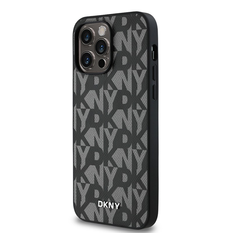 Apple iPhone 14 Pro Max Case DKNY Original Licensed Magsafe Charging Feature 3D Written Grid Pattern Cover - 11