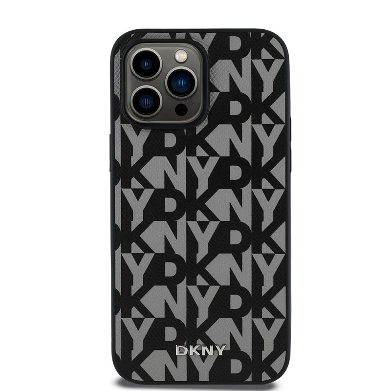 Apple iPhone 14 Pro Max Case DKNY Original Licensed Magsafe Charging Feature 3D Written Grid Pattern Cover - 12