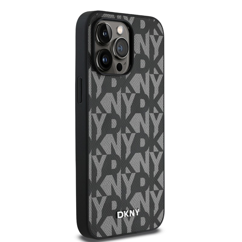 Apple iPhone 14 Pro Max Case DKNY Original Licensed Magsafe Charging Feature 3D Written Grid Pattern Cover - 13