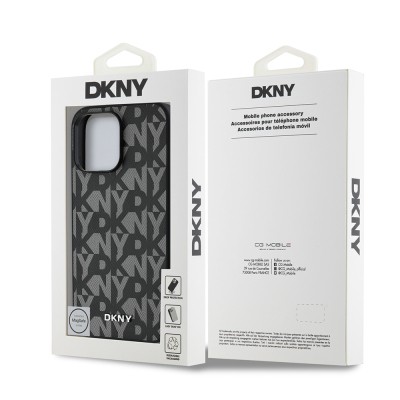 Apple iPhone 14 Pro Max Case DKNY Original Licensed Magsafe Charging Feature 3D Written Grid Pattern Cover - 17