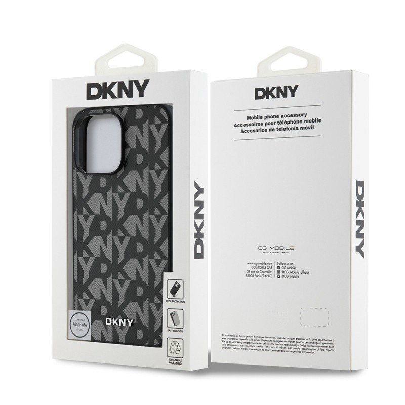 Apple iPhone 14 Pro Max Case DKNY Original Licensed Magsafe Charging Feature 3D Written Grid Pattern Cover - 17