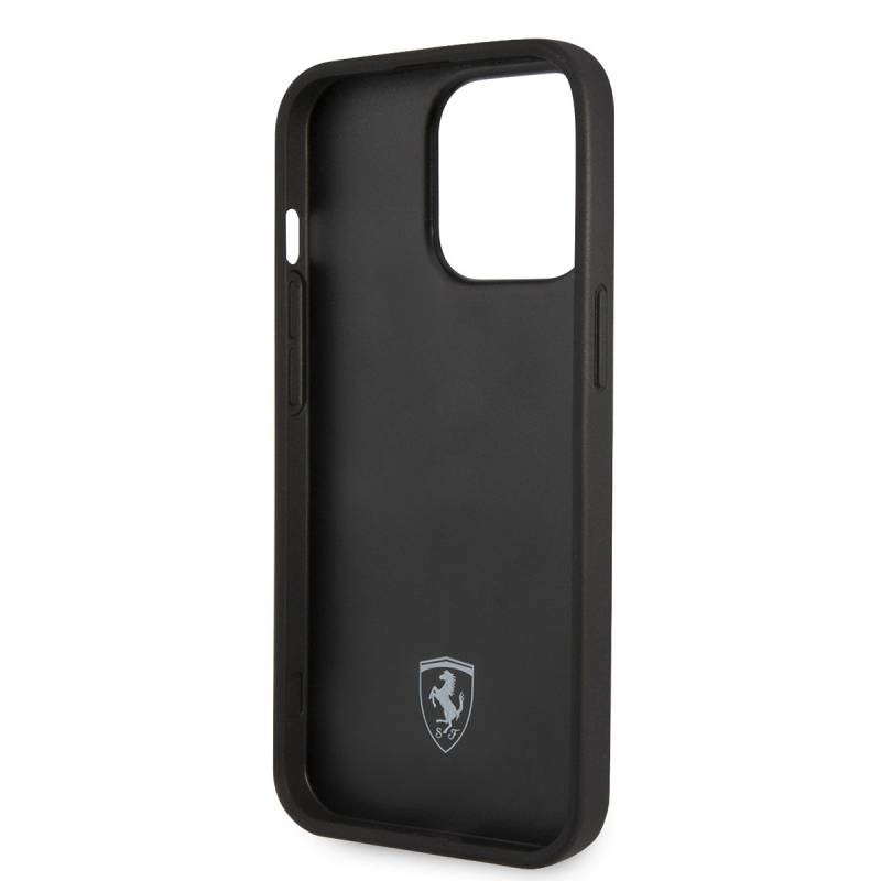 Apple iPhone 14 Pro Max Case Ferrari Leather Yellow Dotted Design Cover - 6