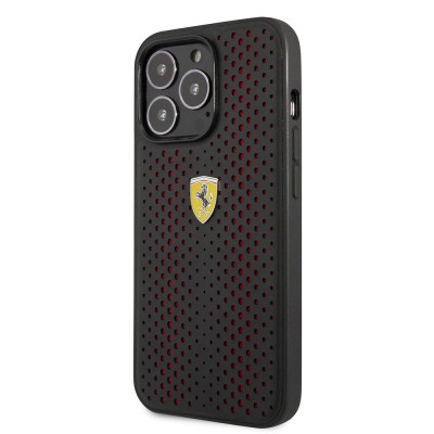 Apple iPhone 14 Pro Max Case Ferrari Leather Yellow Dotted Design Cover - 10