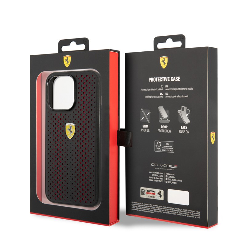 Apple iPhone 14 Pro Max Case Ferrari Leather Yellow Dotted Design Cover - 16